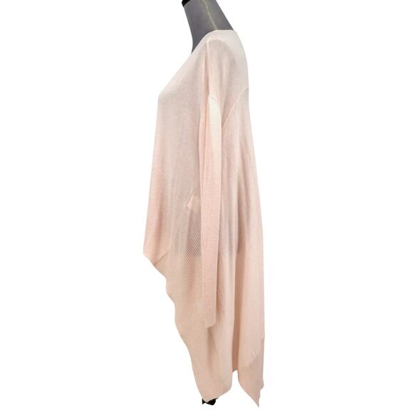 Sen Sweater Womens One Size Pale Pink Lightweight Hi Lo Hem Coastal Lagenlook - Picture 10 of 12